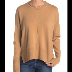 French Connection Scoop Neck Long Sleeve Sweater Camel Size XS